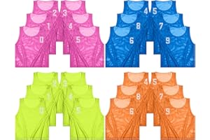 Boyiee Pinnies Scrimmage Vests, Nylon Mesh Team Practice Jersey Youth Pinnies for Sports Basketball Soccer Football