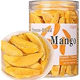 Freeze Dried Mango, Freeze Dried Fruit,3.8 oz/110g Natural Dried Mango,No Sugar Added.for Baking,Travel,Smoothie, Yogurt