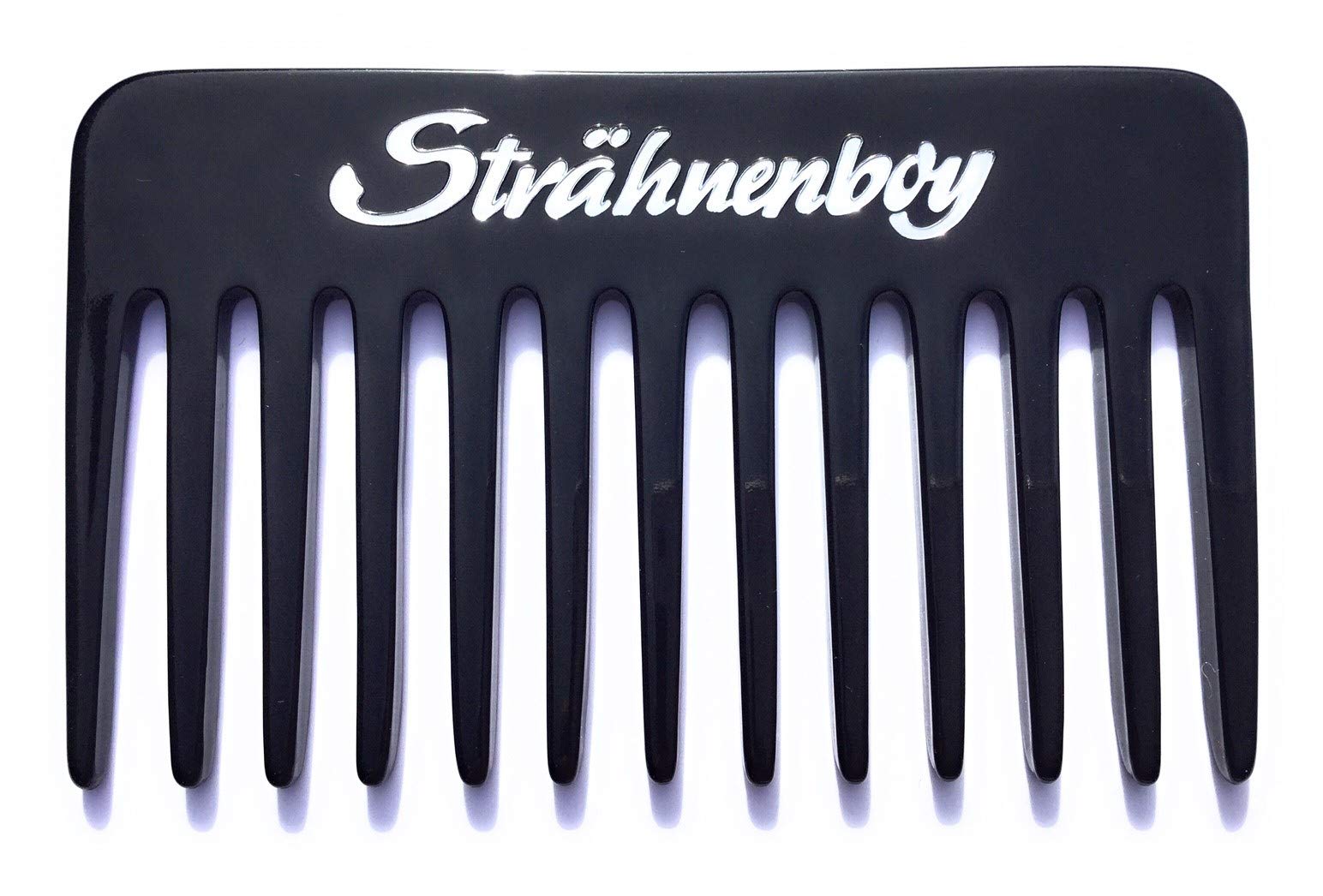 Strähnenboy Black Silver 10 cm 13 Prong Hair Comb, Handmade, Unisex, Natural Material