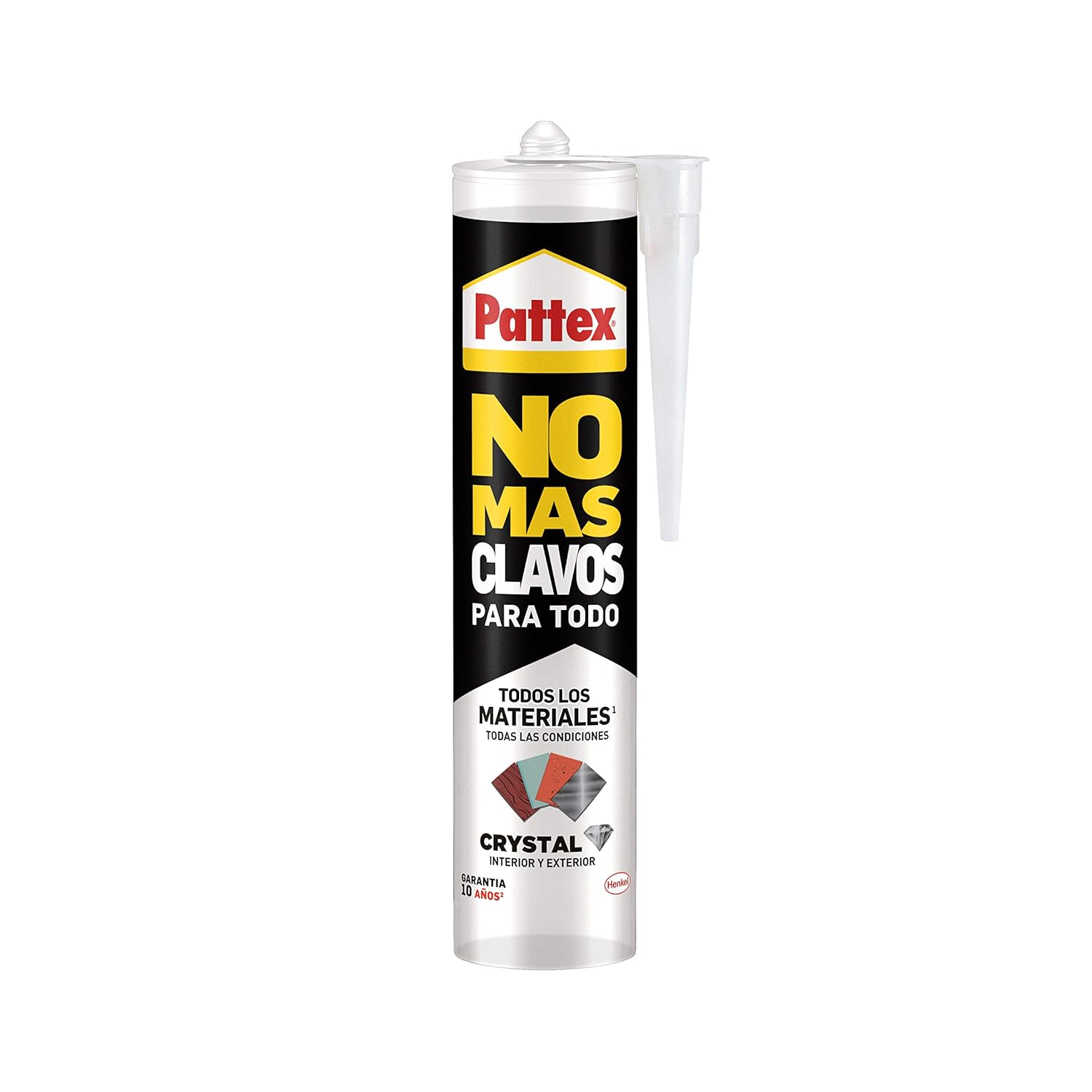 Pattex 2472741 No Mas Clavos Para Todo Crystal, adhesivo de montaje resistente a temperaturas