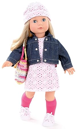 Götz 1490366 Precious Day Girls Jessica Color&Lace Puppe - 46 cm große Stehpuppe, Blonde Lange Haare, Blaue Schlafaugen - 10 