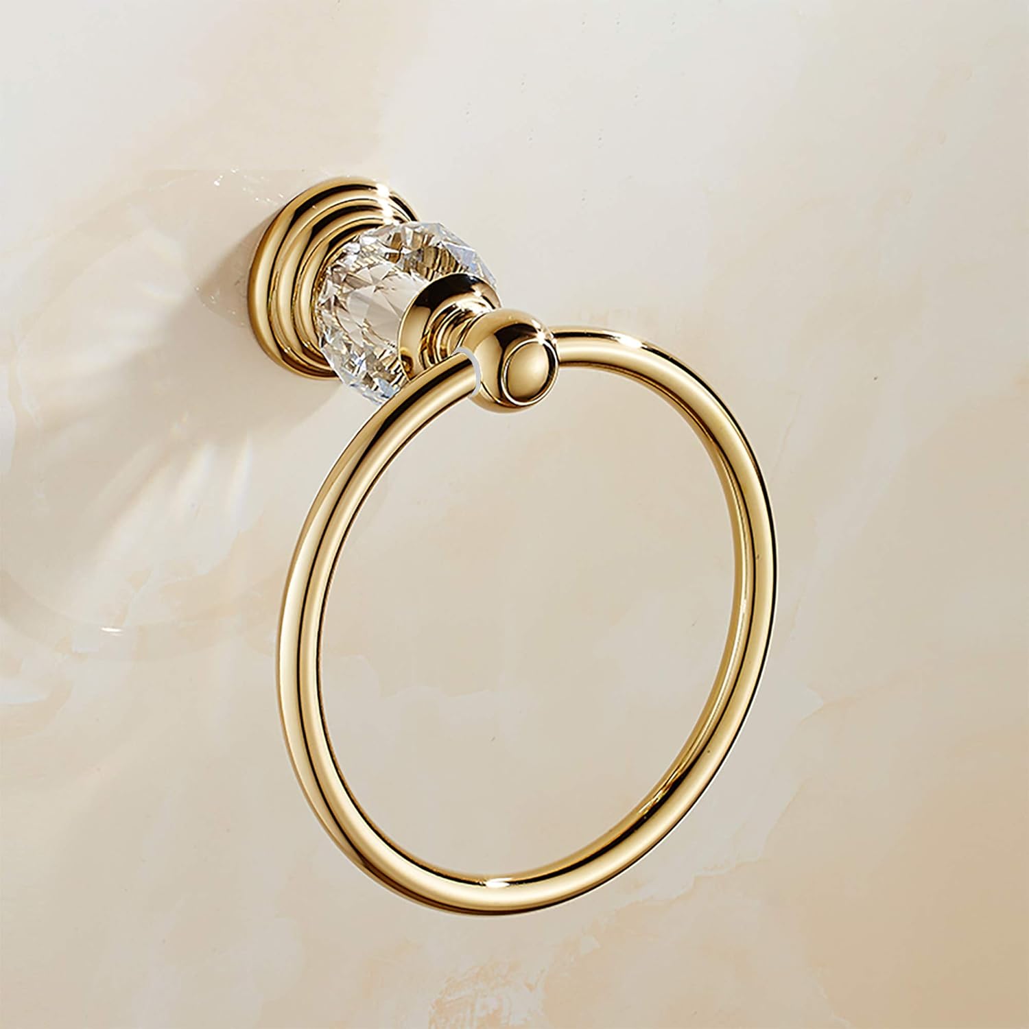 Aelce Towel Ring, for Bathroom and Kitchen, Towel Ring Chrome, Gold: Kitchen & Dining