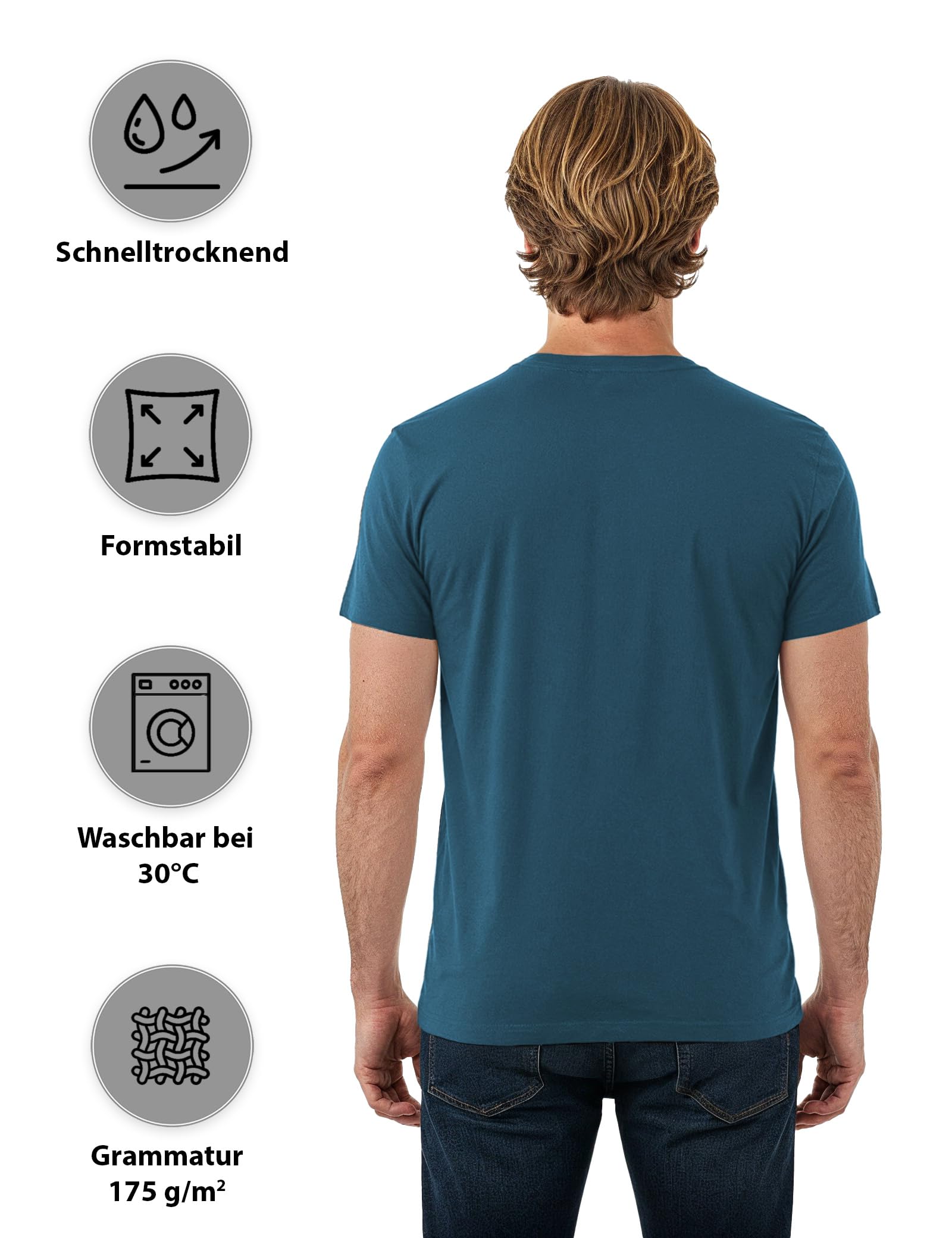 ALPIDEX Herren T-Shirts 5er Set Basic Rundhals 100% Baumwolle Earth M 4