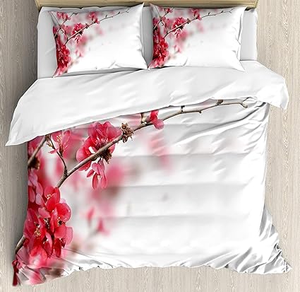 Duvet Covers Fandim Fly Bedding Set Queen Size Japanese Style Pink