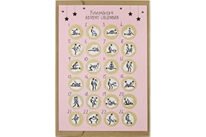 CJ&M Advent Calendar Christmas Scratch Card - Advent Calendar - Surprise Funny Rude Christmas Scratch Card - Naughty advent calendar - Postcard for rubbing Advent calendar Kamasutra - Sex Advent