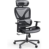 NOBLEWELL Ergonomic Office Chair, High Back Office Chair, Mesh Computer Chair with Lumbar Support, 3D Armrest, Double Backres