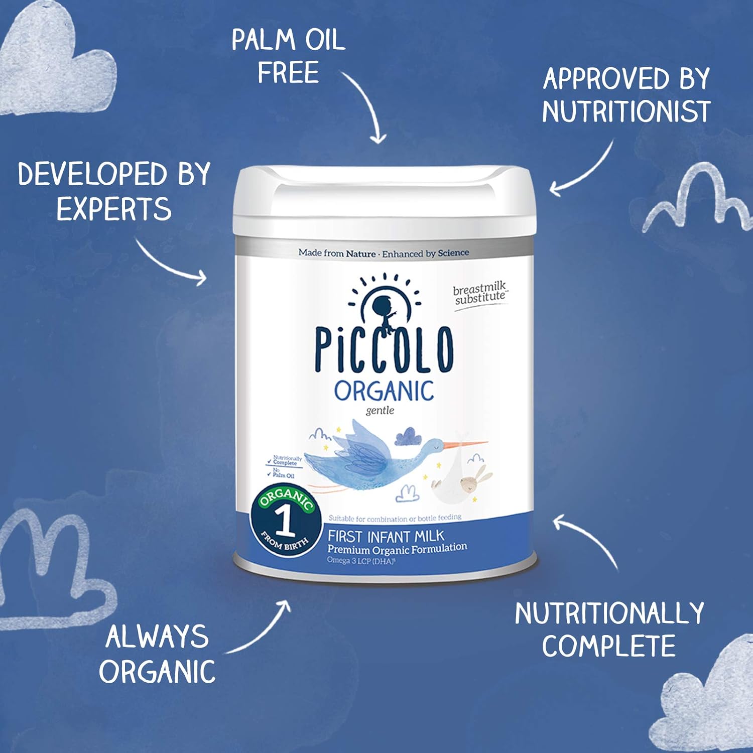 Piccolo Organic Formula 1 First Infant 06 Months Premium Milk