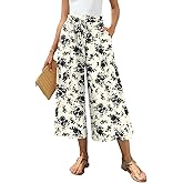 Bestbee Womens Capri Palazzo Pants Dressy Casual Wide Leg Pant Gaucho Capris with Pockets