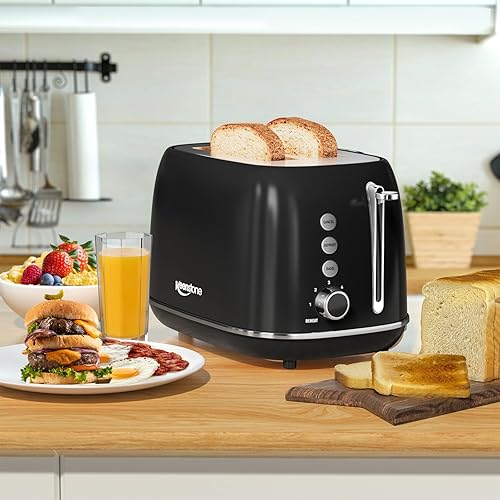 Retro Stainless Steel Slice Toaster Bagel, Cancel, Defrost