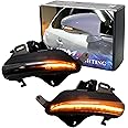 iJDMTOY Smoked Lens Dynamic Sequential Blink/Flow Full LED Outer Side Mirror Turn Signal Light Assembly Kit Compatible with Lexus is RC ES LS CT
