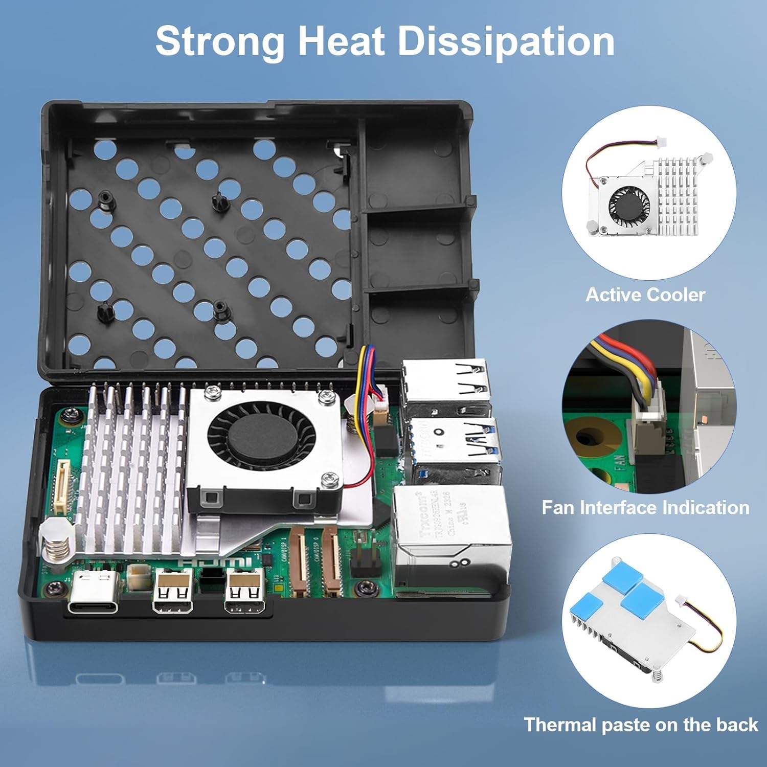 RasTech Raspberry Pi 5 Kit 8GB RAM with Pi 5 Case,Active Cooler,Screwdrive and Pi 5 8GB Board Included