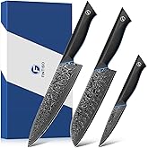 3PCS Kitchen Knife Set, Ultra Sharpe Chef Knife Set Forged of 67-Layer Japanese Damascus Steel, Premium Knives Set Professional Sharp Knives Set with G10 Handle