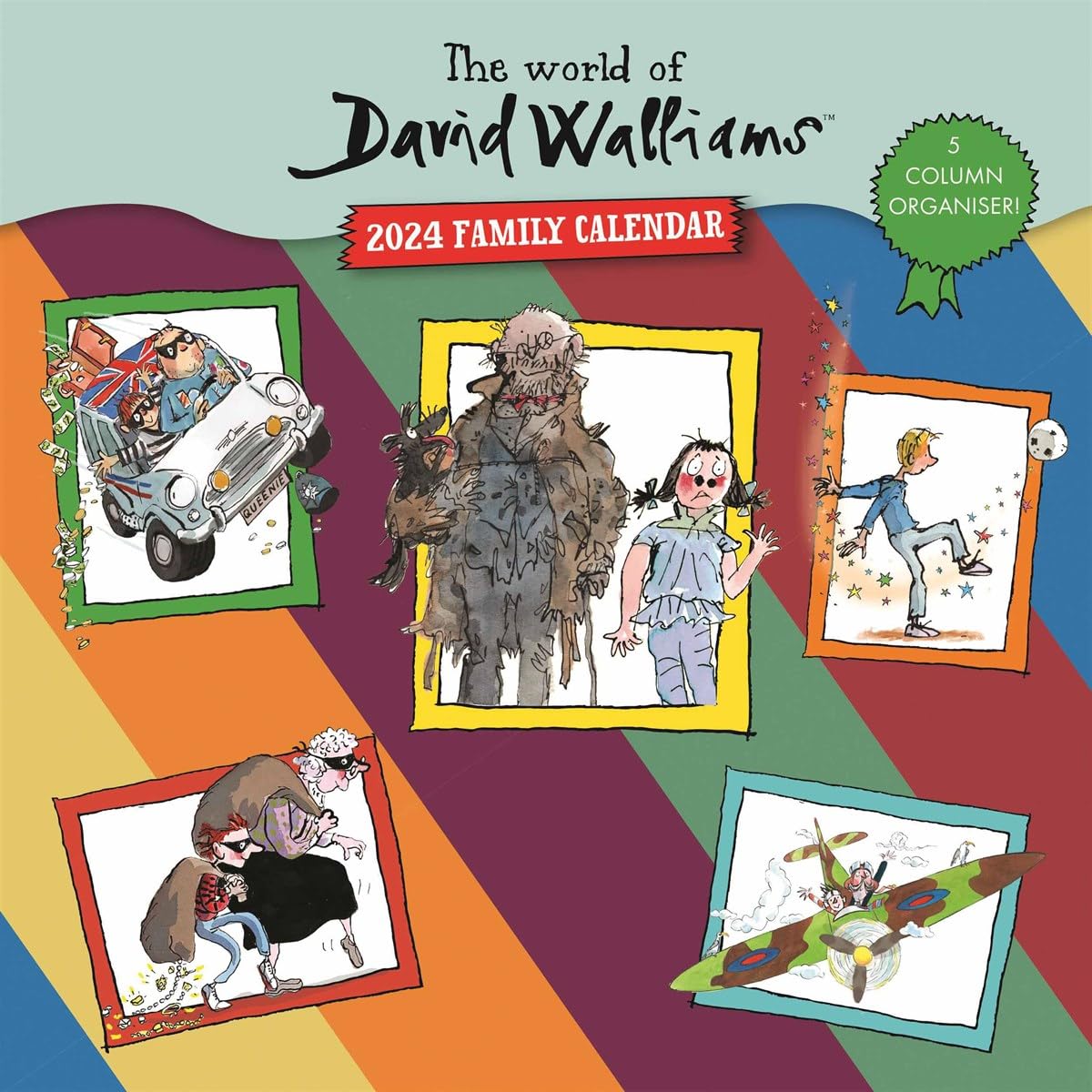 2024 David Walliams Square Family Planner Wall Calendar Month To View