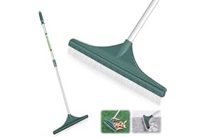 ORIENTOOLS Artificial Turf Rake, Artificial Grass Rake with Adjustable Steel Handle from 32 to 52 inches, Lawn Brush for Astroturf, Carpet Pet Hair, Grass Leaves and Debris