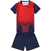 LUCKYLUAN Kids Soccer Jersey Sports Team Training Shirt and Shorts Uniform