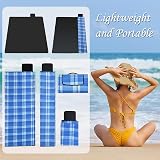 TKLake Extra Large Beach Blanket 210x200cm Waterproof Sandproof Orange Grey view 4