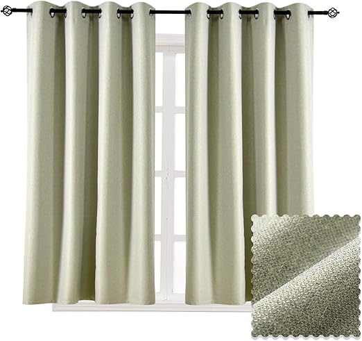 Amazon Com Allbright Faux Linen Curtain Panels Drapes 100