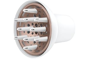 Conair Double Ceramic Universal Diffuser Attachment for Hair Dryer, Volumizing Universal Blow Dryer Diffuser for Frizz-Free Curls, Fits Dryers with Nozzles from 1.75" to 2.1", White