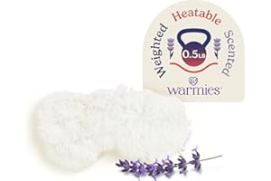 warmies Microwavable Eye Mask for Warmth & Comfort - Heating & Cooling Compress for Calming Relaxation - Weighted & Heated Eye Mask with Scented Lavender for Sleeping - Cream