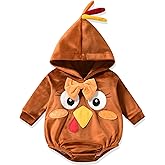 Aalizzwell Baby Boys Christmas Outfit Infant Girls Deer Hooded Romper Bodysuit