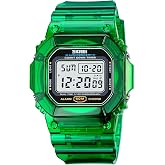 Gosasa Outdoor Sport Unisex Watches LED Light Digital Watches Transparent Multifunctional Wristwatch for Men and Women Casual Style Stopwatch Date 5Bar Waterproof