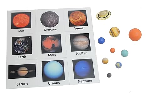 Solar System Match Space And Planets Matching To Cards Learning Toy Figurines Nomenclature Science Work