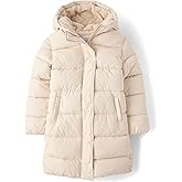 The Children's Place girls Medium Weight Long Puffer Jacket, Wind-resistant, Water-resistant