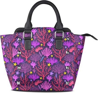 coral leather handbag