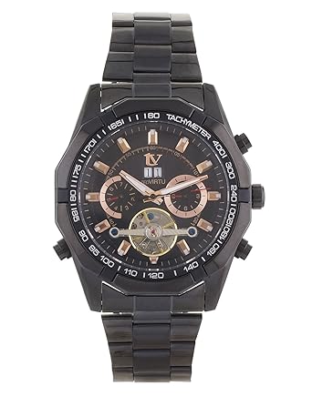 Ted Virtu mens automatic movement wrist watch black