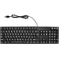 Kafuty-1 MC-689 USB Wired Computer Keyboard, Arabic Keyboard/English PC Keyboard, Ergonomic Mechanical Keyboard for Office, Home, Business, Laptops