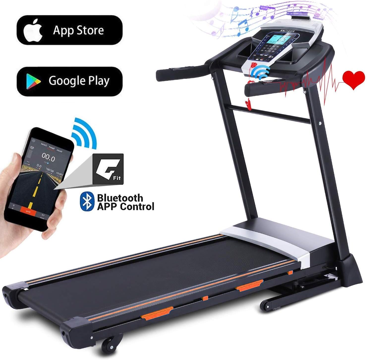 Amazon.com : ANCHEER Folding Treadmill, 2.25HP Manual Incline Treadmill