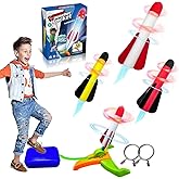 TODARRUN Foam Rocket Launcher for Kids Age 3 4 5 6 7 8, Fun Catapult Rocket Toys Boys Toys Age 3-12 Girls Gift Rocket Kids Outdoor Toy