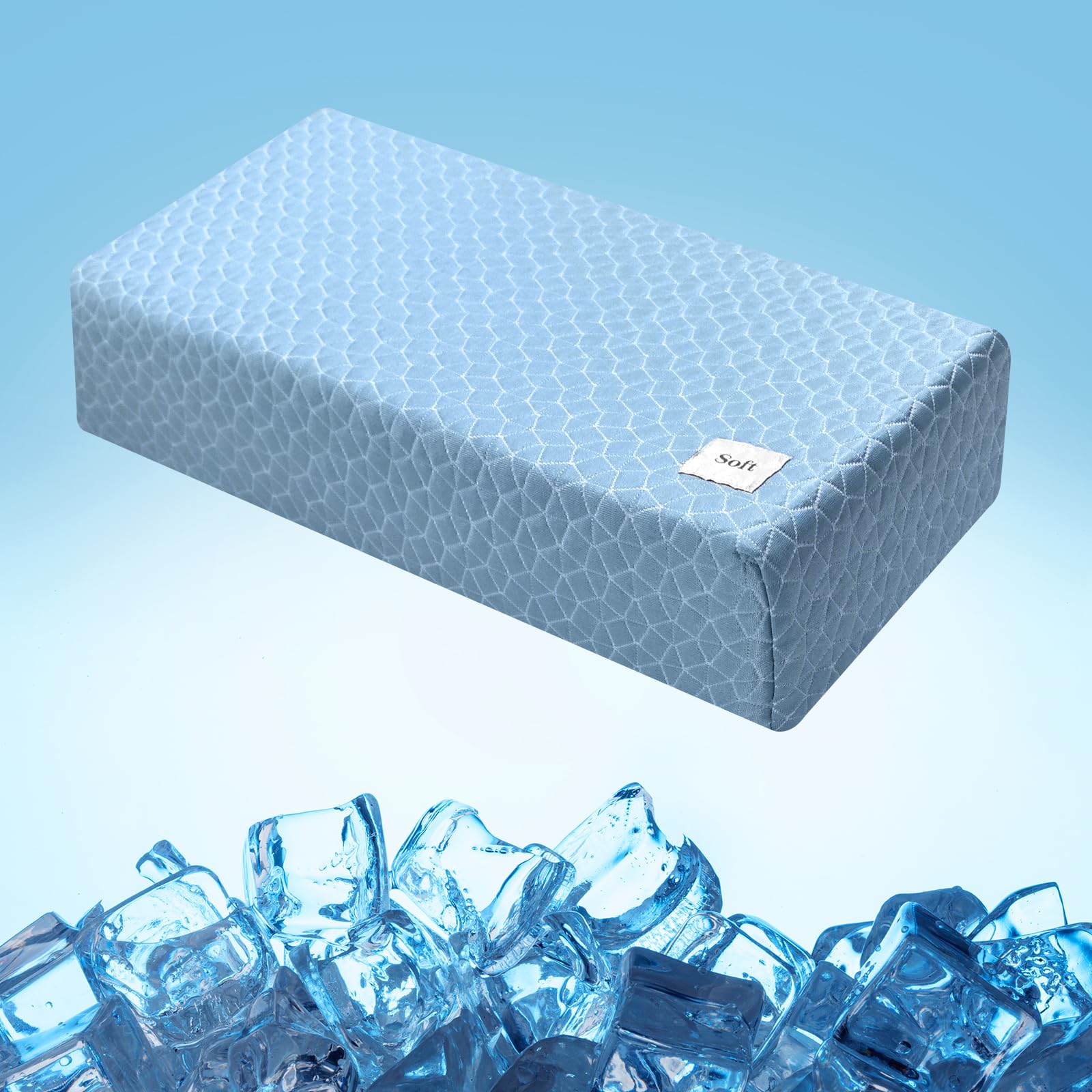 Photo 1 of HARBOREST Cooling Cube Pillow - Side Sleeper Pillow for Neck and Shoulder Pain, Memory Foam Pillow Cube Pro with Adjustable Firmness,24"x12"x6", Blue
