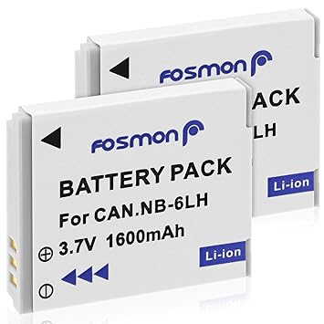 Fosmon NB-6L Ersatzakku für Canon PowerShot 1600 mAh, 2 Stück
