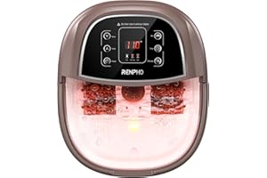 RENPHO Foot Spa Bath Massager, Motorized Massage, Fast Heating, and Powerful Bubble Jets, Automatic Shiatsu Massaging Rollers