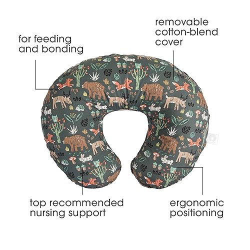 Boppy Original Nursing Pillow, Green Forest Animals, Ergonomic