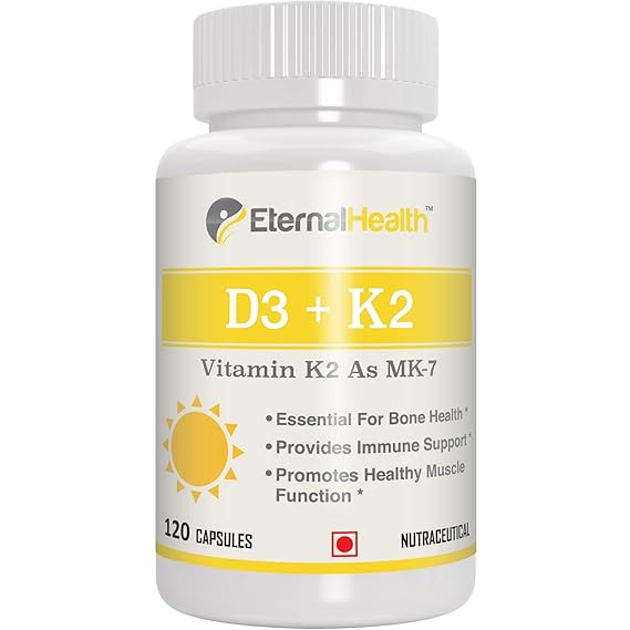 Buy EternalHealth Vitamin D3 with K2 as MK7 Vitamin D & K Complex