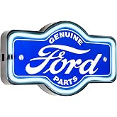American Art Decor LED Neon Rope Wall Sign - Battery &amp; USB Powered - Vintage Room Decor - Retro Lights for Bar, Man Cave, Garage, Game Room &amp; More (Ford Parts, 9.5" x 17.25" x 1.5")
