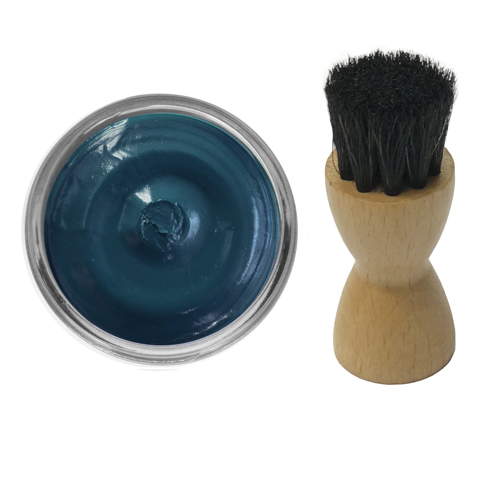 Famaco Shoe Cream Polish 50ml & Famaco Application Brush BLUE PETROLE