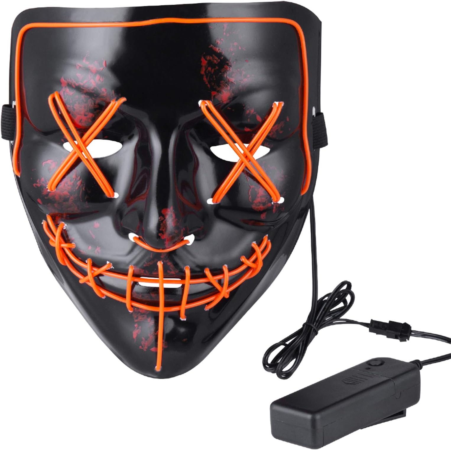 Anroll Halloween Mask LED Light Up Mask for Festival Cosplay Halloween Costume