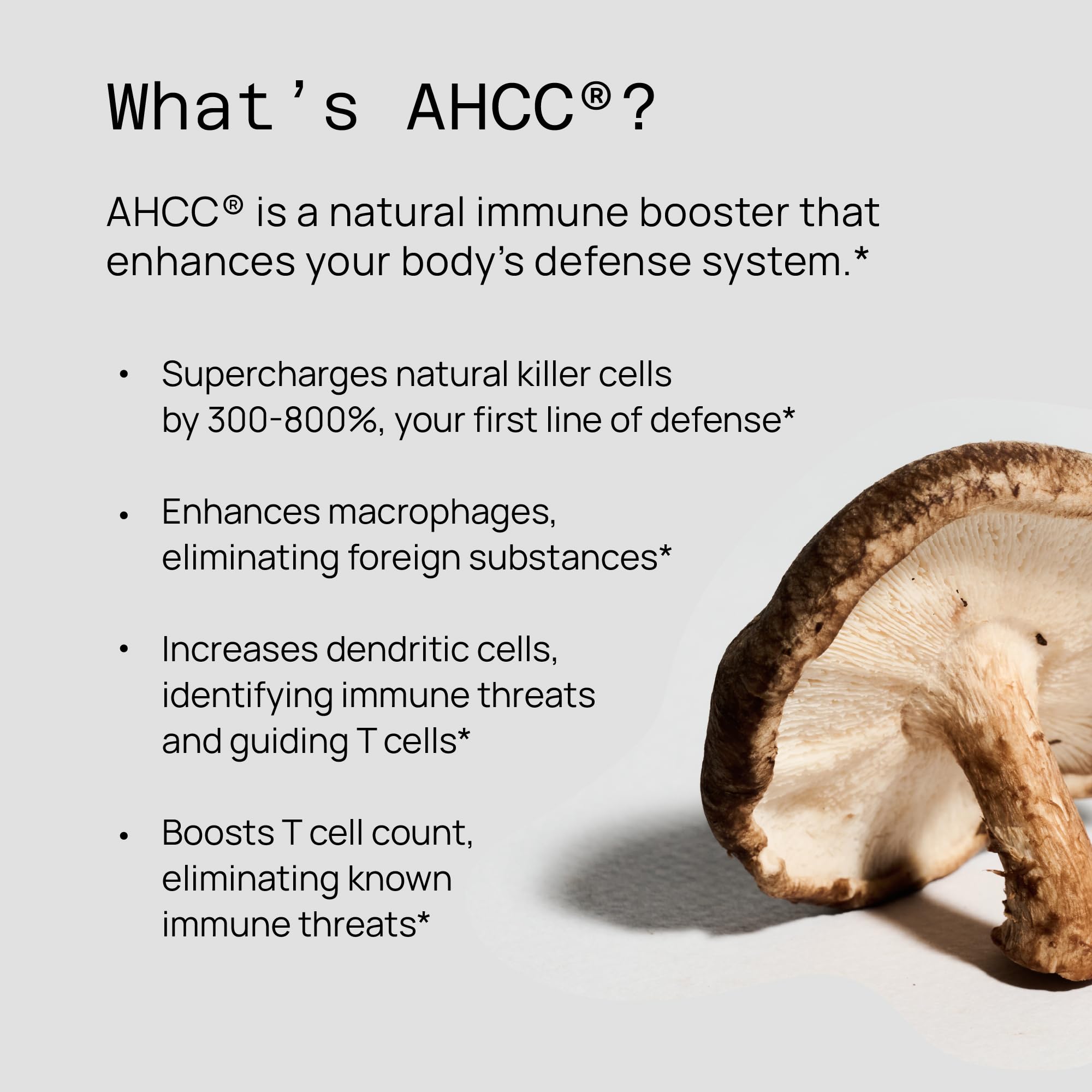 Premium AHCC Immune Support Supplement - Most Bioavaliable AHCC - Natural Mushroom Extract - Quality of Life AHCC Kinoko Rx