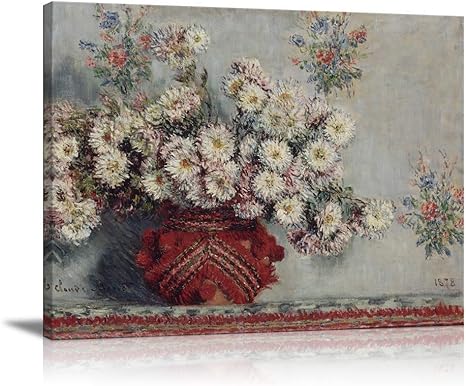 Amazon アートパネル デイジー静物画 花 フランス印象派の画家 クロード モネ 複製名画 インテリア 壁飾り Hdしゃしん 木枠付きの完成品 装飾軽くて取り付けやすい 40x50cm モネの作品8 アートフレーム ポスター オンライン通販