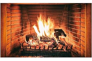 Allenjoy 5x3ft Burning Firewoods Photography Backdrop Winter Christmas Fireplace Flaming Woods Background for Kids Children Family Camping Barbeques Party Decor Banner Portrait Photo Booth Props
