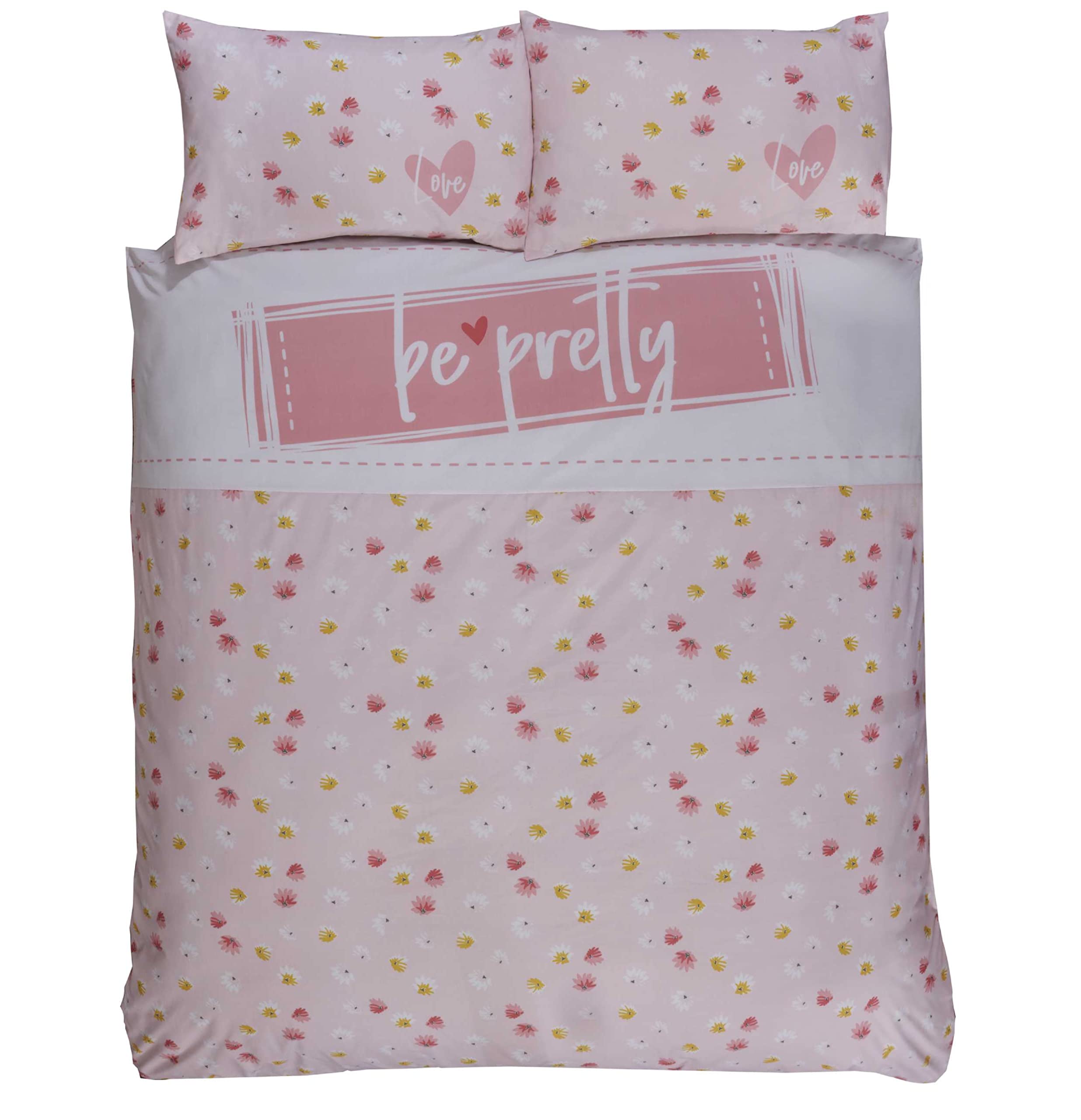 Rapport Home Be Pretty Duvet Cover Set, Polycotton, Pink, King