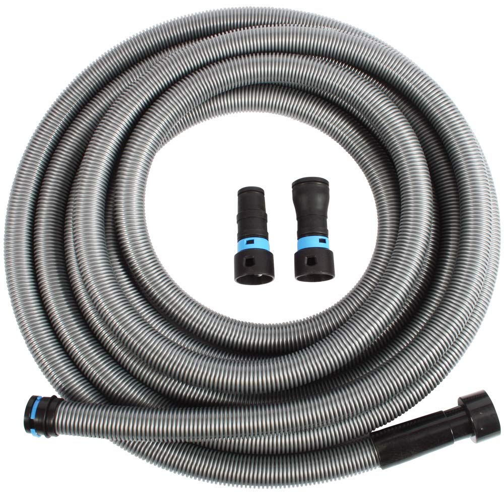 Cen-Tec Systems Quick Click Hose for Home and Shop Vacuums with Two Piece Power Tool Adaptor Set for Dust Extraction (9m)
