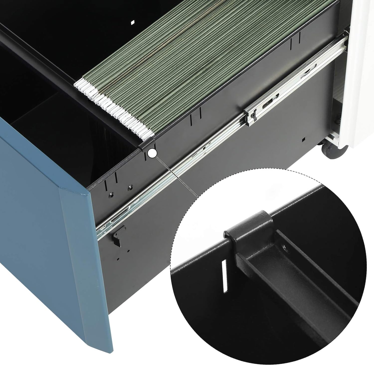 Songmics Mobile File Cabinet Lockable Metal Filing Pedestal With 3 Drawers For Document Stationery Hanging Folder White And Slate Blue Uofc70wb Kitchen Dining Www Haza Co Il