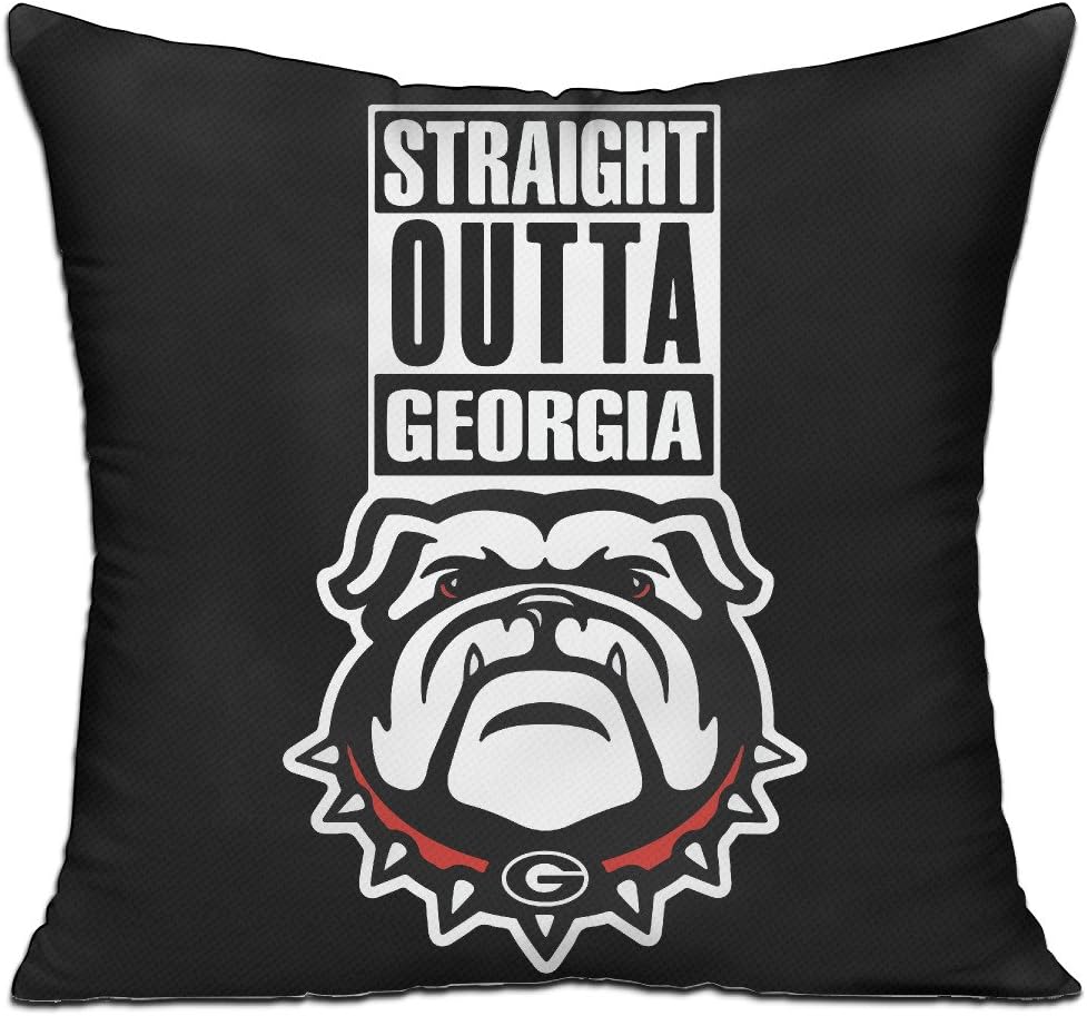 Straight Outta Georgia Georgia Bulldogs Football Team 18'' X 18'' Decorative Square Throw Pillow Cover With Pillow Inner
