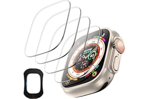 TOCOL 4 Pack Screen Protector for Apple Watch Ultra 3/2/1 49mm, [10X Military-Grade Shockproof], Tempered Glass Screen Protector for iWatch Ultra 49mm, Anti-Scratch, High Definition, Clear
