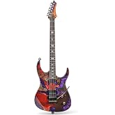Leo Jaymz Tsunami Deluxe Mahogany Body &amp; Roasted Maple Neck, HH Pickups with Rail, Double-Locking Tremolo, 24 Frets(Violet)