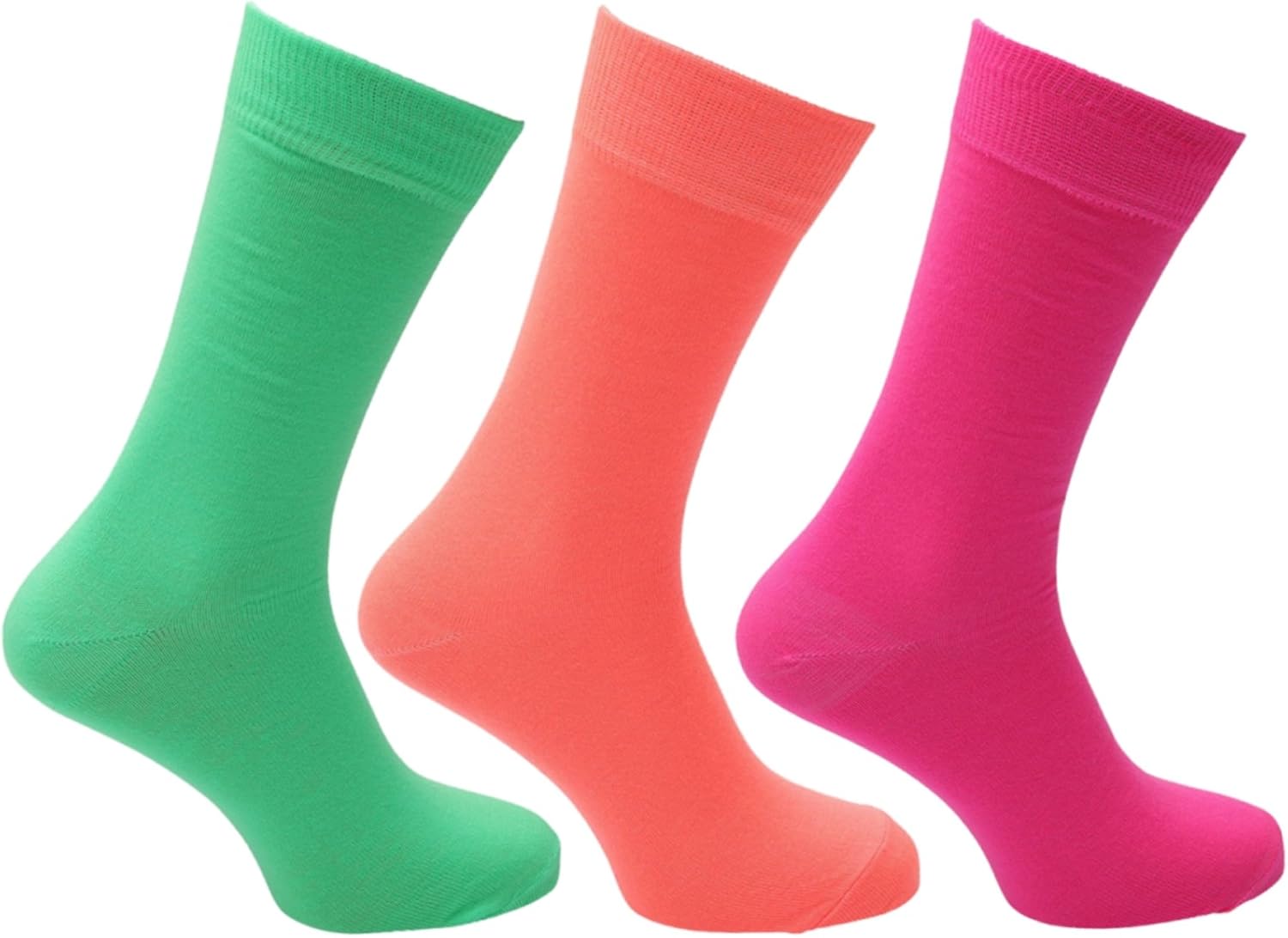 3x Pairs of Mens Boys Teddy Boy Neon Bright Socks/UK 611 Eur 3946